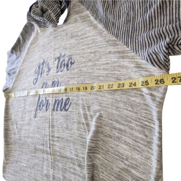 Natural Reflections Blue Gray French Terry Hoodie Graphic "It's Too A.M. for me” - Picture 15 of 16